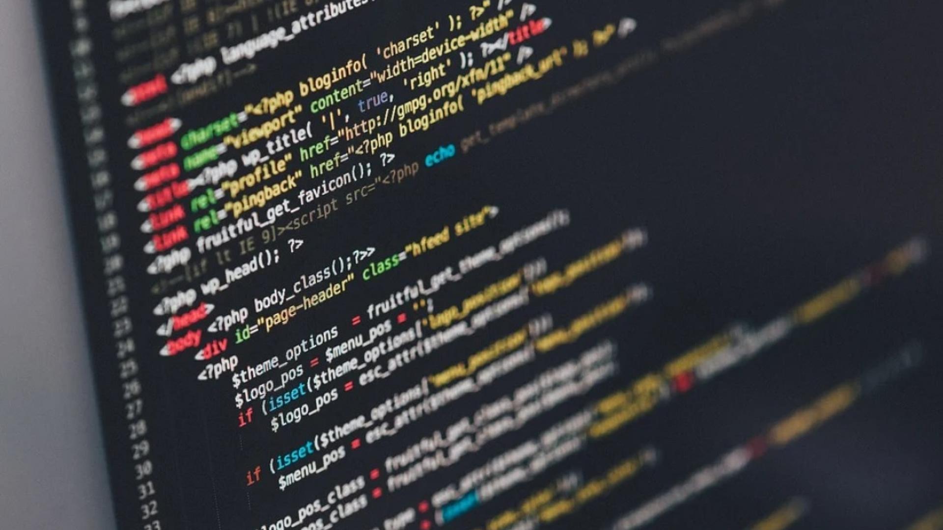 Code op een computerscherm